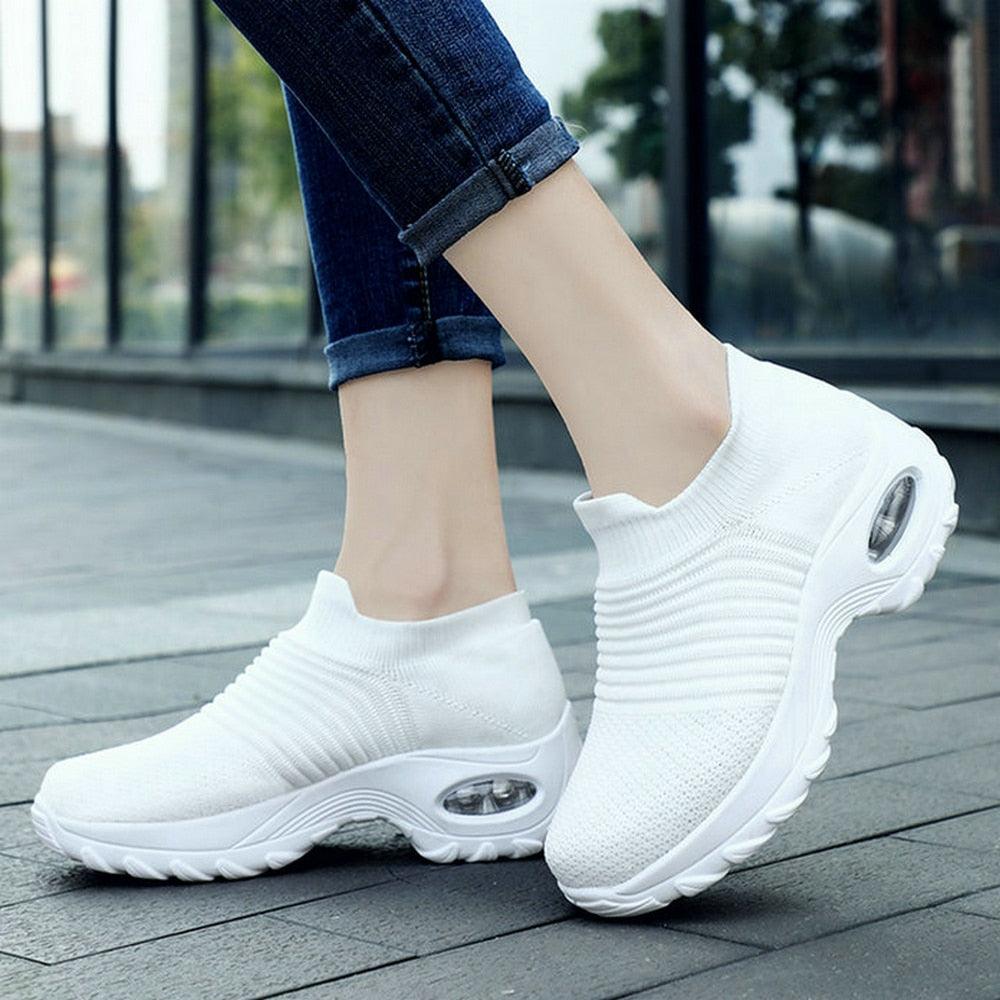 Women's Chunky Platform Sock Sneakers Breathable Mesh Walking Shoes