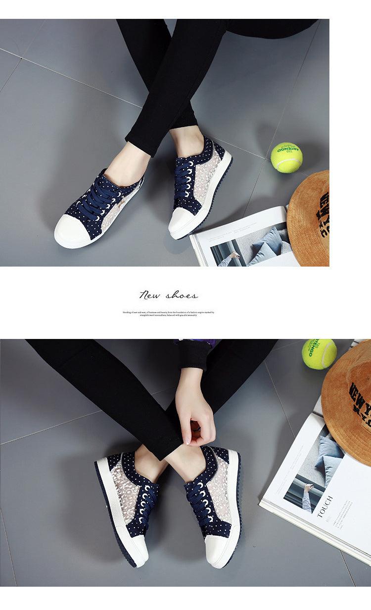 Women's Breathable Mesh Casual Tennis Shoes - Low Top Sneakers
