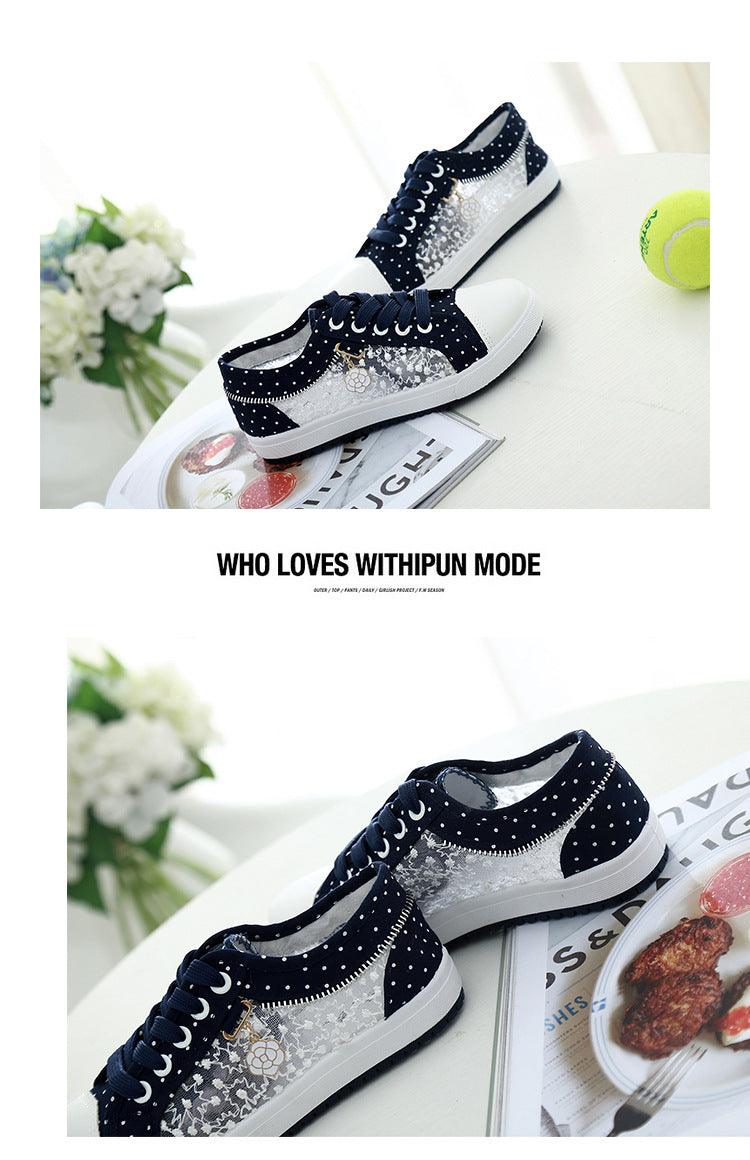 Women's Breathable Mesh Casual Tennis Shoes - Low Top Sneakers