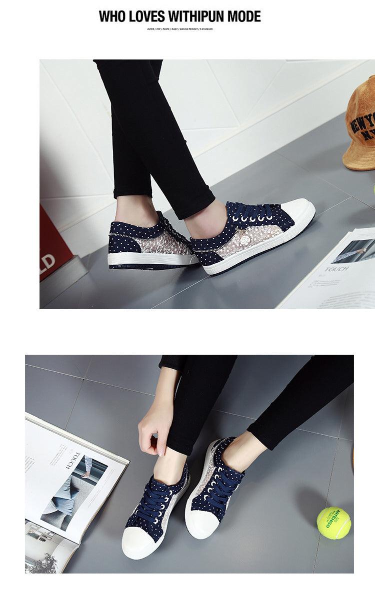 Women's Breathable Mesh Casual Tennis Shoes - Low Top Sneakers