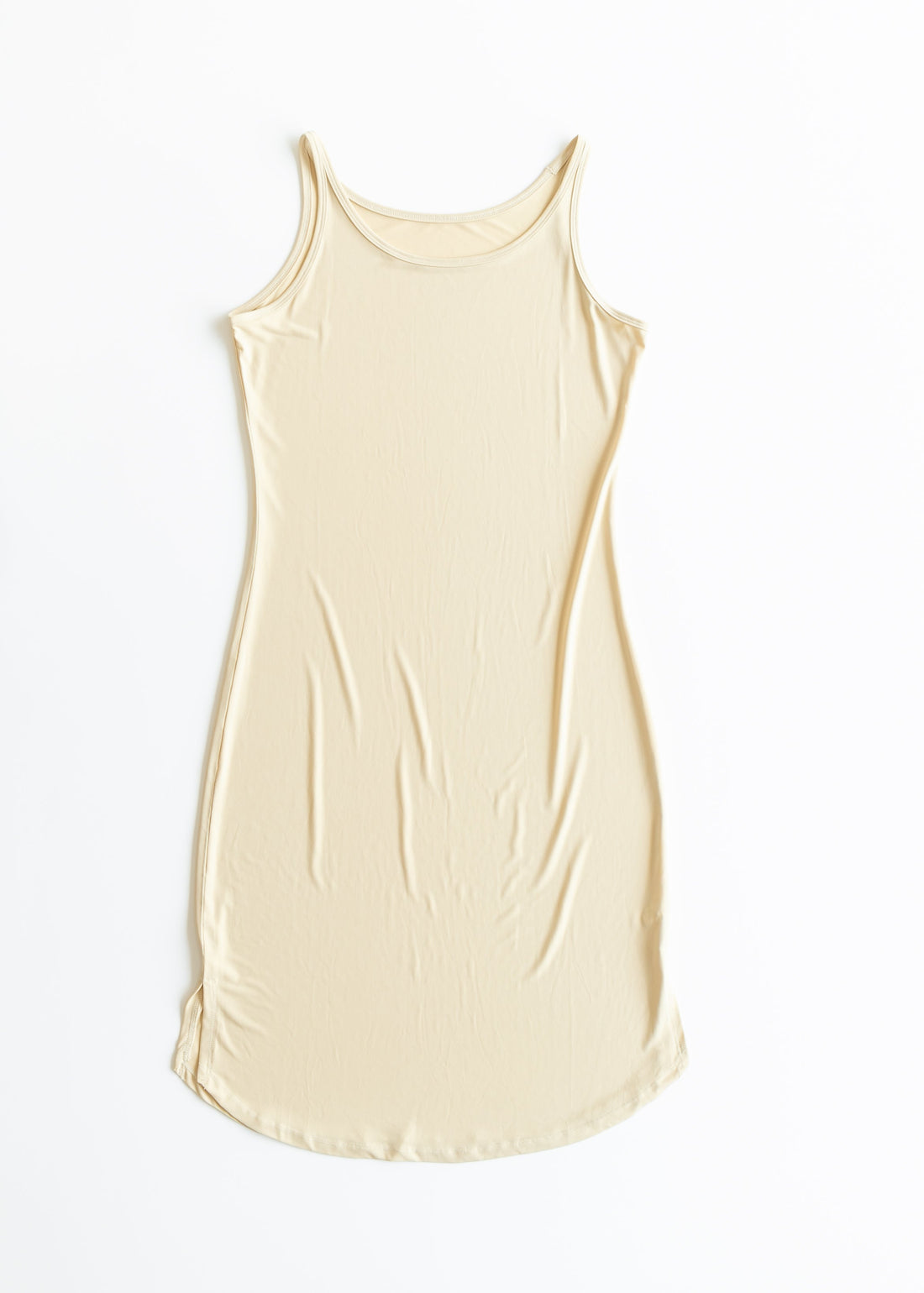 Women's Sleeveless Full Slip - Minimalist Fitted Knee-Length Dress