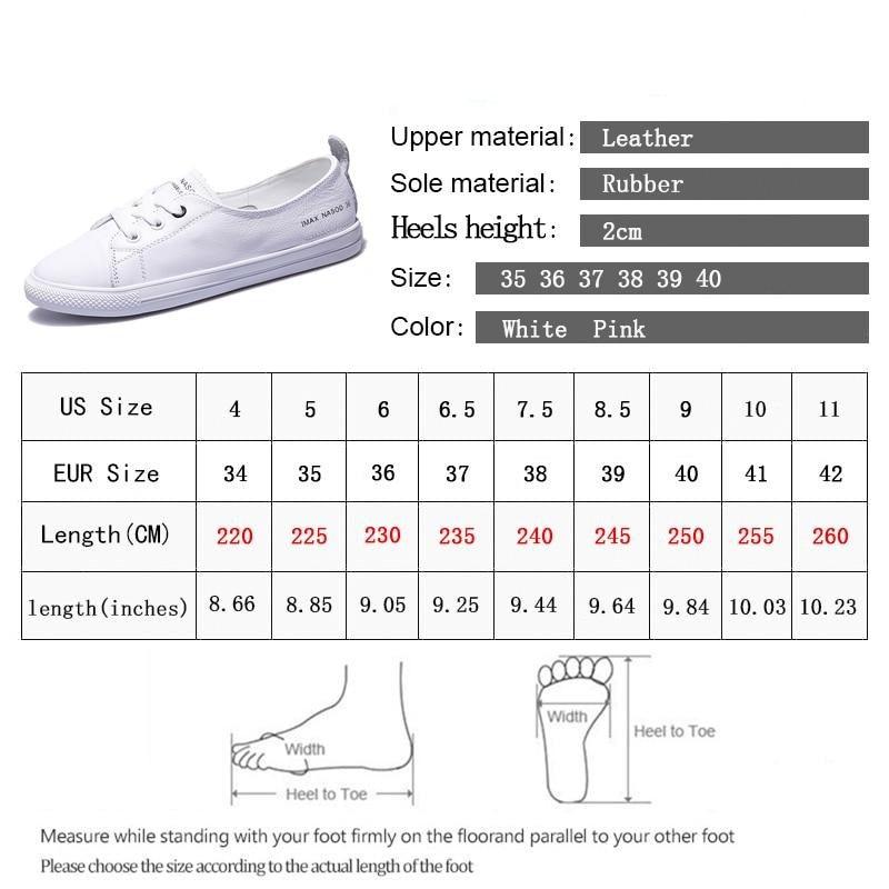Women's White Leather Lace-Up Sneakers Casual Summer Flat Shoes