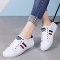 Women's White Leather Casual Sneakers Water-Resistant Tennis Shoes