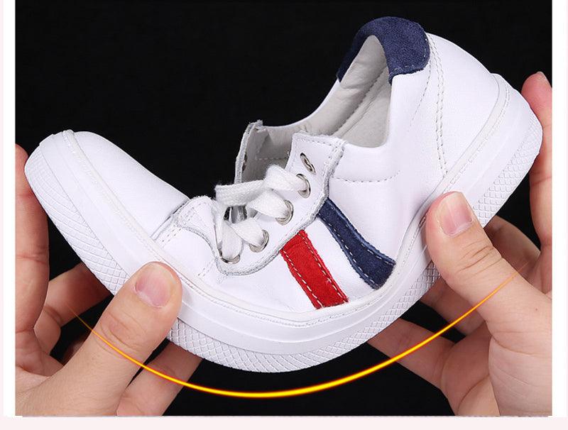 Women's White Leather Casual Sneakers Water-Resistant Tennis Shoes