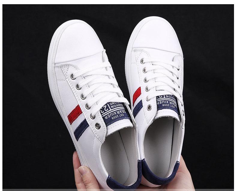 Women's White Leather Casual Sneakers Water-Resistant Tennis Shoes