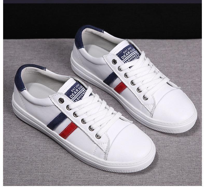 Women's White Leather Casual Sneakers Water-Resistant Tennis Shoes