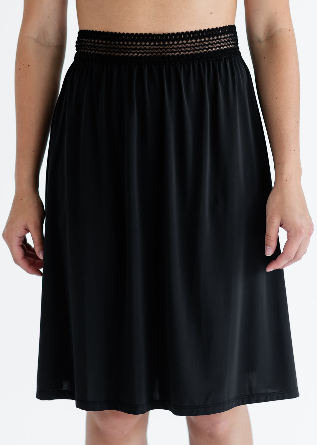 Women's Black Soft Lace Waist Half Slip Underskirt - Image 2