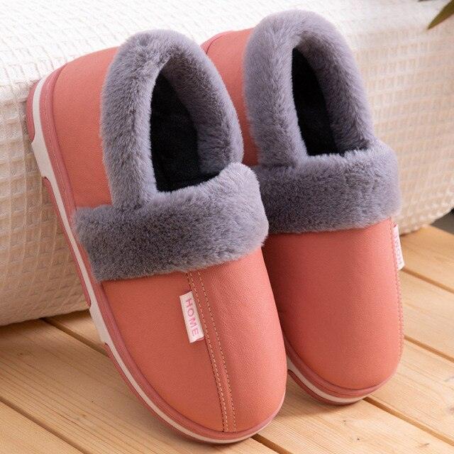 Memory Foam Plush Slippers - Non-Slip Warm Indoor House Shoes