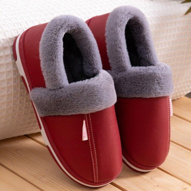 Memory Foam Plush Slippers - Non-Slip Warm Indoor House Shoes