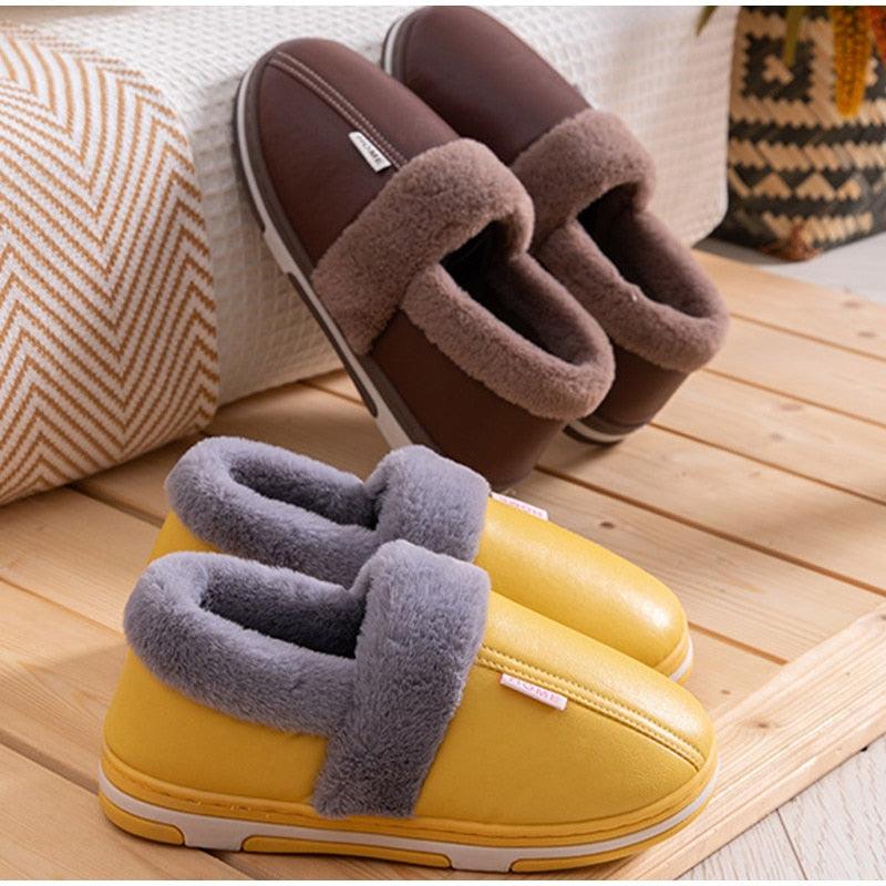 Memory Foam Plush Slippers - Non-Slip Warm Indoor House Shoes