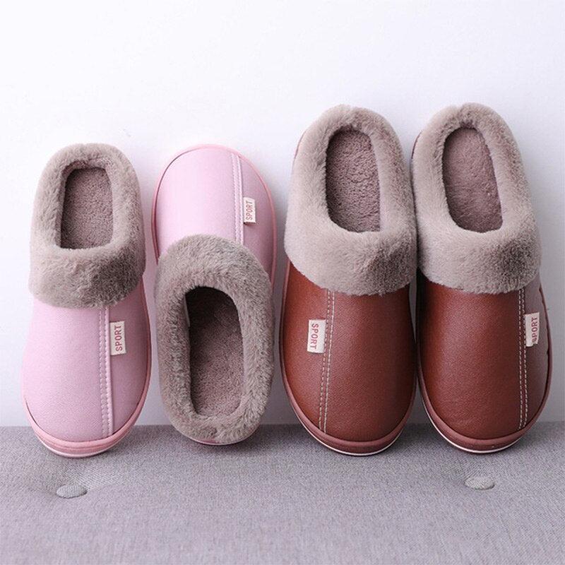 Memory Foam Plush Slippers - Non-Slip Warm Indoor House Shoes