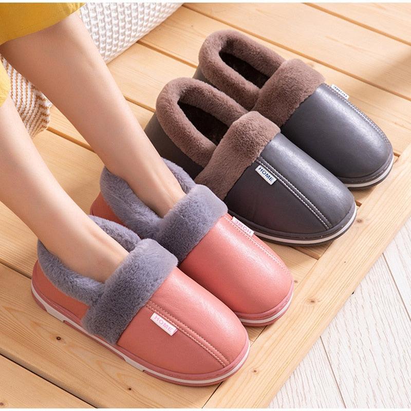 Memory Foam Plush Slippers - Non-Slip Warm Indoor House Shoes