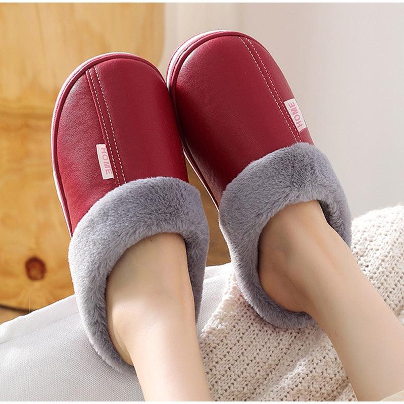 Memory Foam Plush Slippers - Non-Slip Warm Indoor House Shoes