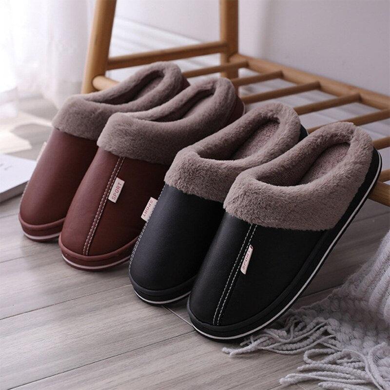 Memory Foam Plush Slippers - Non-Slip Warm Indoor House Shoes