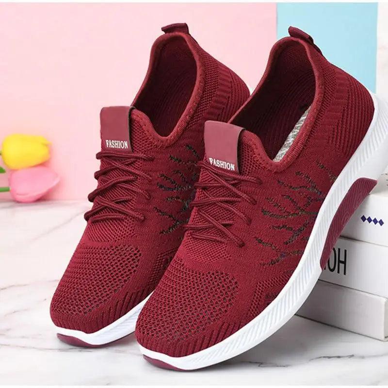 Women's Mesh Breathable Sneakers, Casual Walking Shoes, Soft Sole