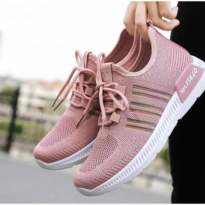 Women's Mesh Breathable Sneakers, Casual Walking Shoes, Soft Sole