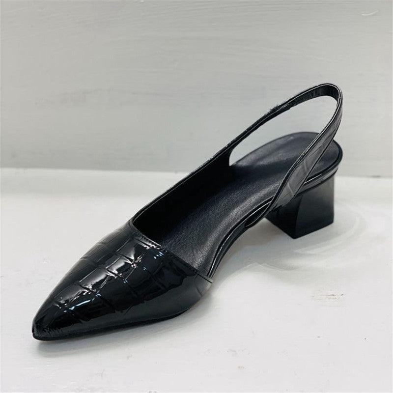 Women’s Mid Block Heel Pointed Toe Slingback Office Sandals