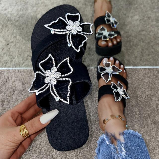 Girls Pink Butterfly Platform Sandals Summer Dressy Open Toe Shoes