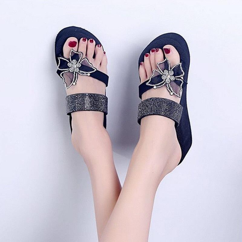 Girls Pink Butterfly Platform Sandals Summer Dressy Open Toe Shoes