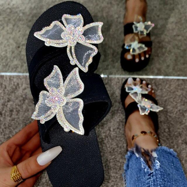 Girls Pink Butterfly Platform Sandals Summer Dressy Open Toe Shoes