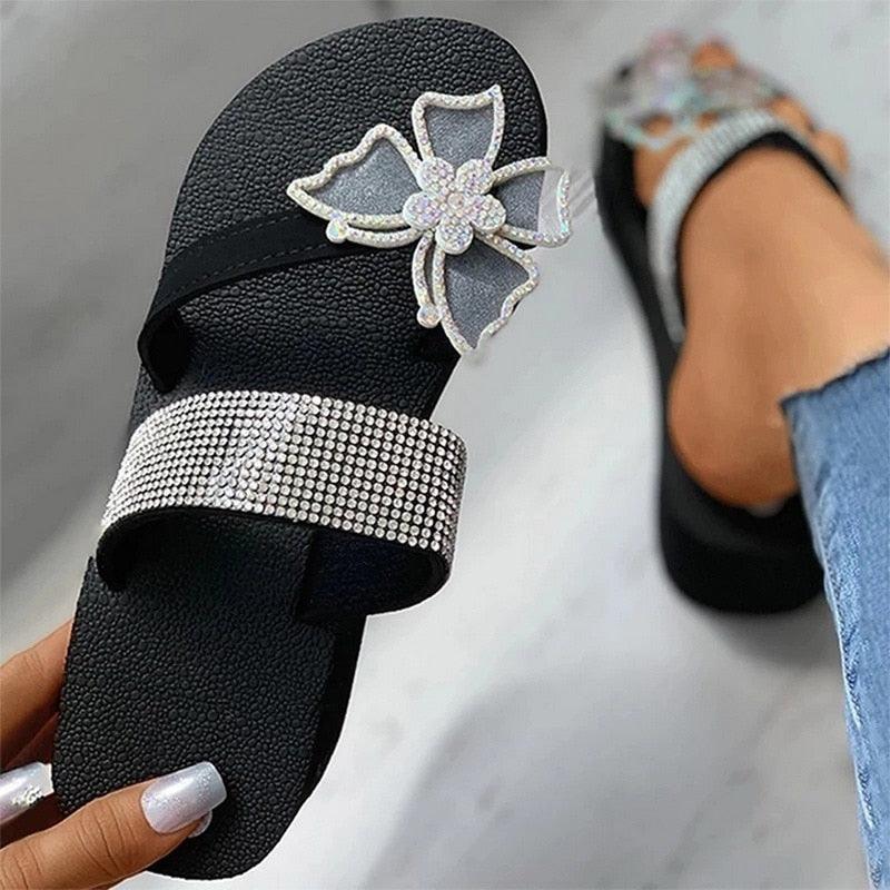 Girls Pink Butterfly Platform Sandals Summer Dressy Open Toe Shoes