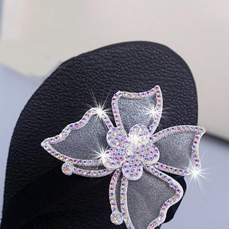 Girls Pink Butterfly Platform Sandals Summer Dressy Open Toe Shoes