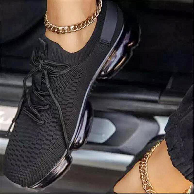 Women's Lightweight Mesh Platform Sneakers Air Cushion Walking Shoes