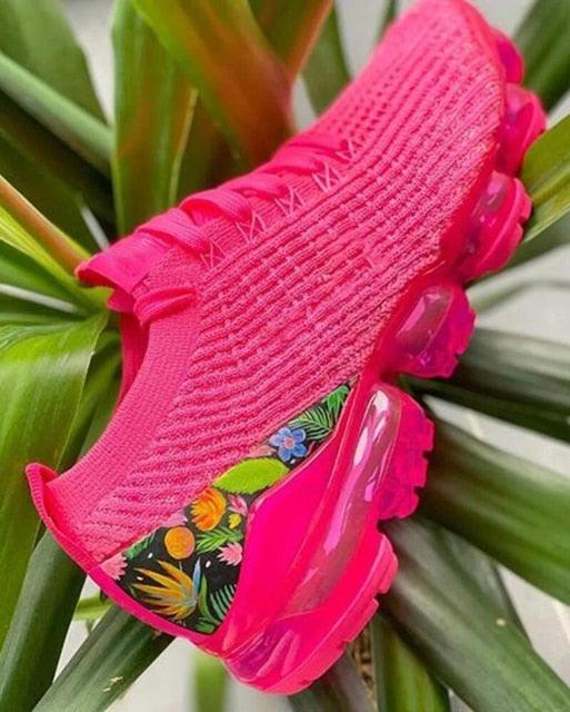 Women's Lightweight Mesh Platform Sneakers Air Cushion Walking Shoes