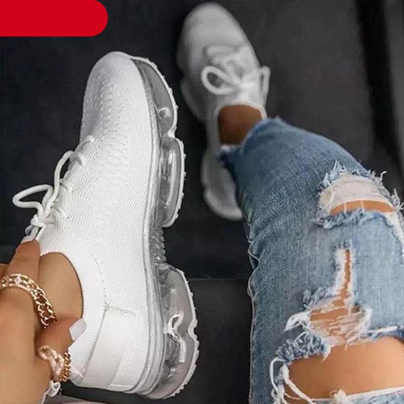 Women's Lightweight Mesh Platform Sneakers Air Cushion Walking Shoes