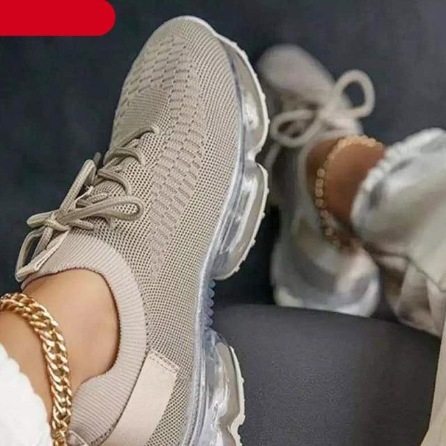 Women's Lightweight Mesh Platform Sneakers Air Cushion Walking Shoes