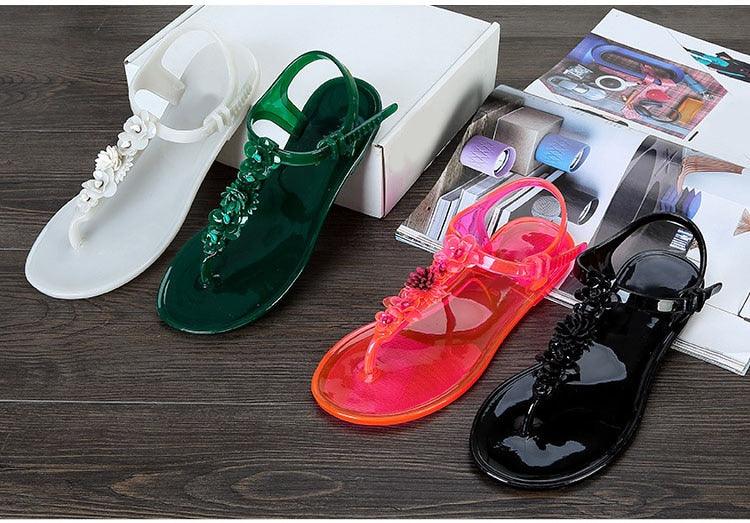 Women’s Floral T-Strap Flip Flops - Casual Beach Slides
