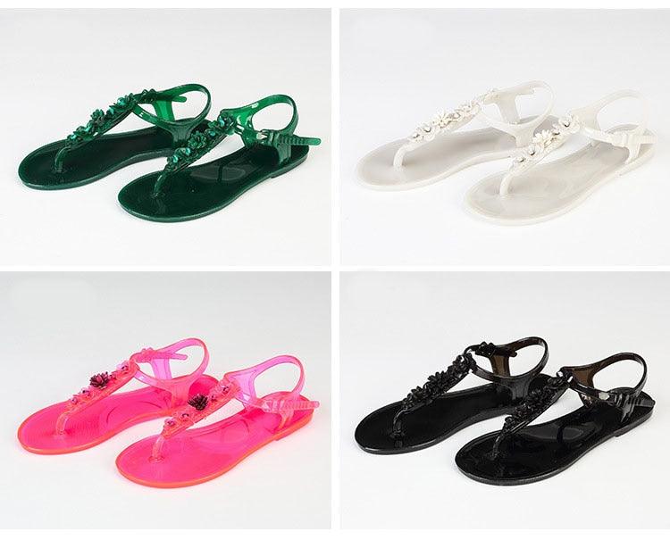 Women’s Floral T-Strap Flip Flops - Casual Beach Slides
