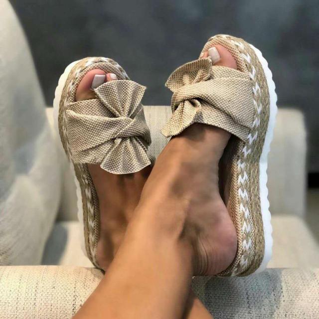 Women’s Platform Bow-Knot Sandals Modern Comfy Beach Flip-Flops