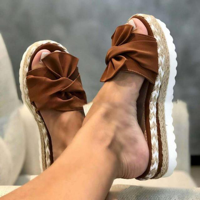 Women’s Platform Bow-Knot Sandals Modern Comfy Beach Flip-Flops