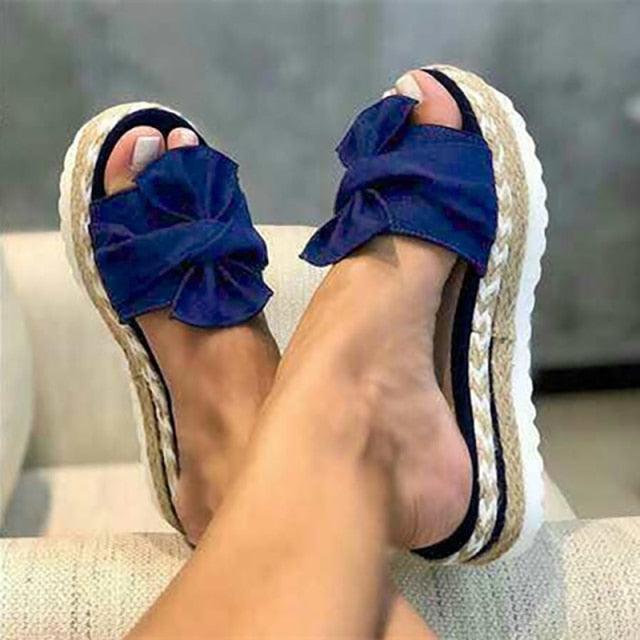 Women’s Platform Bow-Knot Sandals Modern Comfy Beach Flip-Flops
