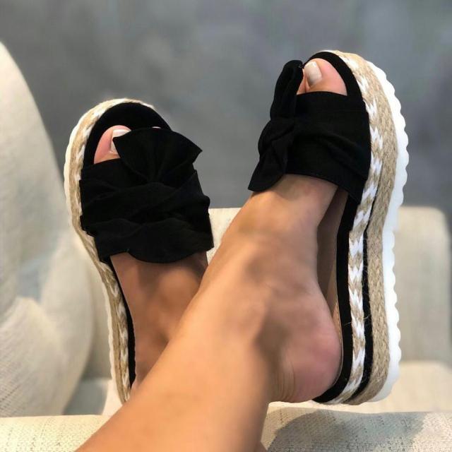 Women’s Platform Bow-Knot Sandals Modern Comfy Beach Flip-Flops