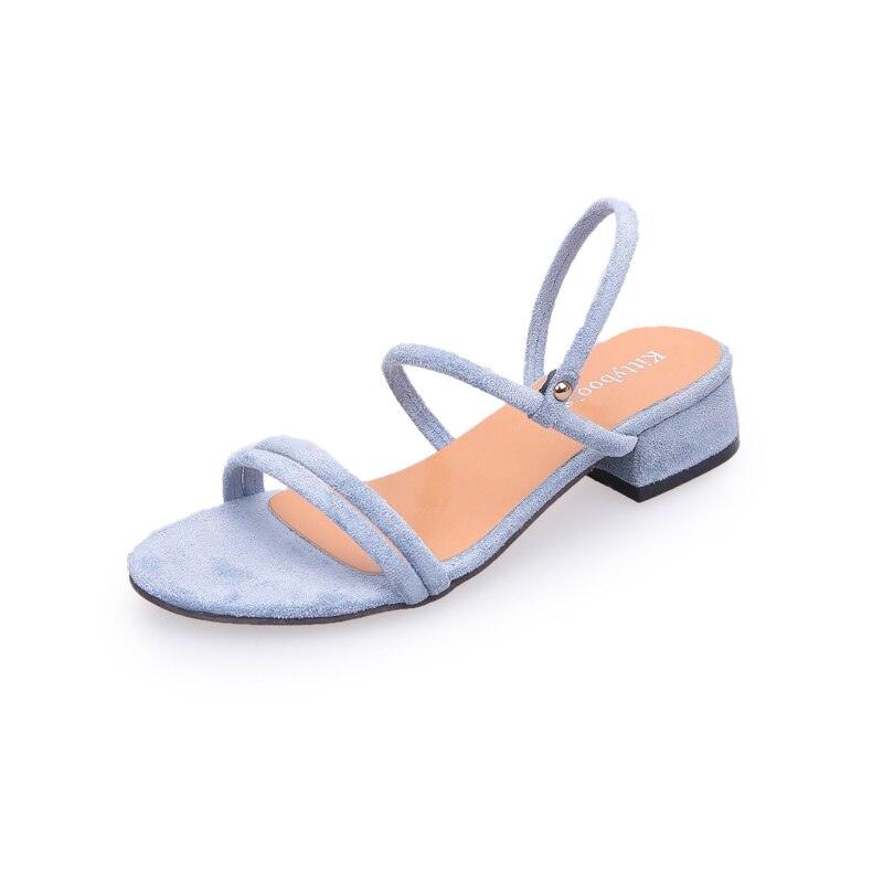 Women's Blue Open Toe Flat Sandals with Adjustable Back Strap