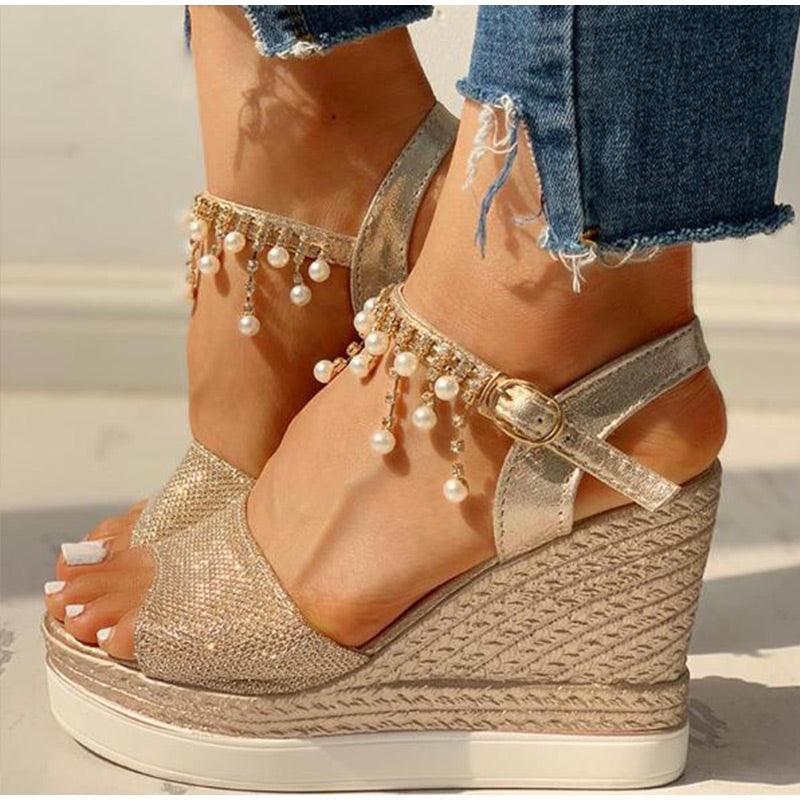 Women’s Summer Platform Espadrille Sandals with Adjustable Buckle