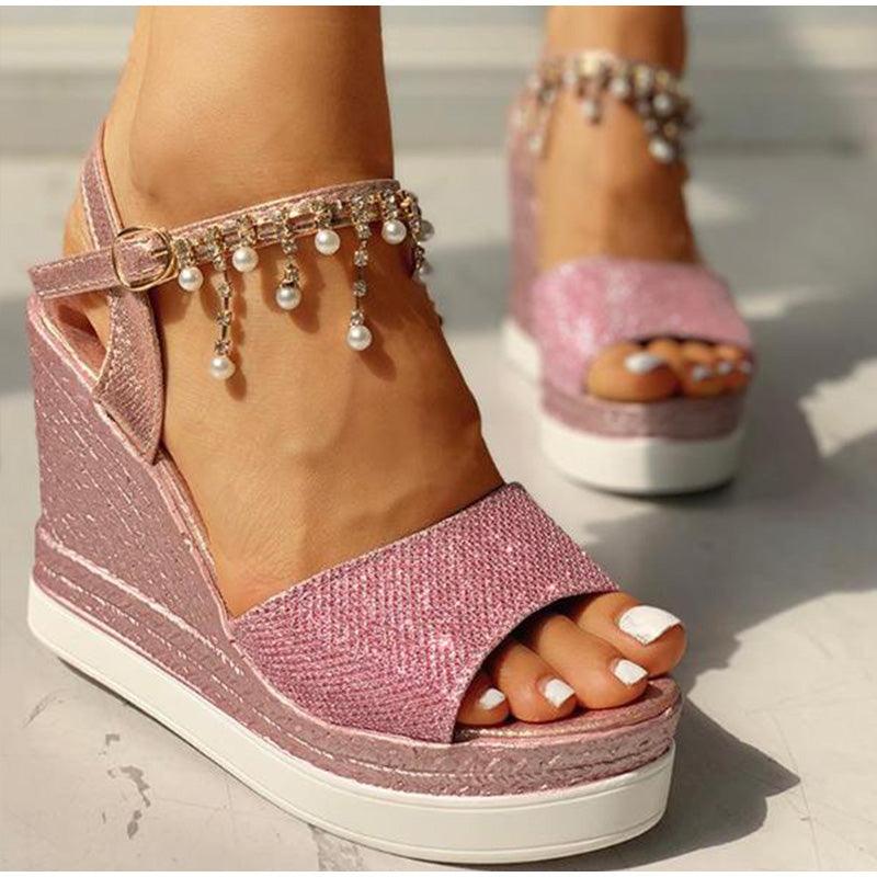 Women’s Summer Platform Espadrille Sandals with Adjustable Buckle