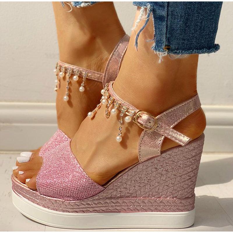 Women’s Summer Platform Espadrille Sandals with Adjustable Buckle