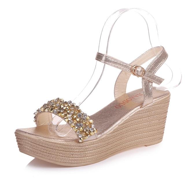 Women’s Summer Platform Espadrille Sandals with Adjustable Buckle