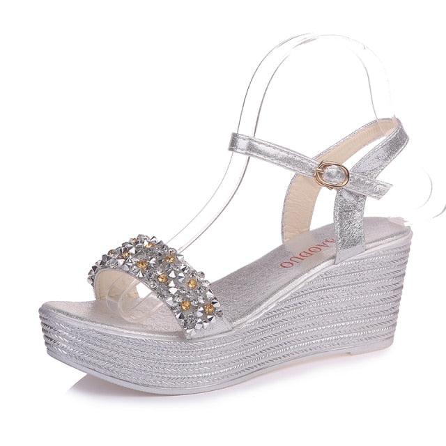 Women’s Summer Platform Espadrille Sandals with Adjustable Buckle