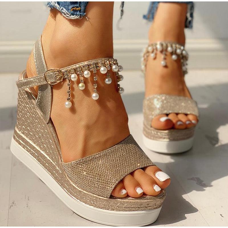 Women’s Summer Platform Espadrille Sandals with Adjustable Buckle