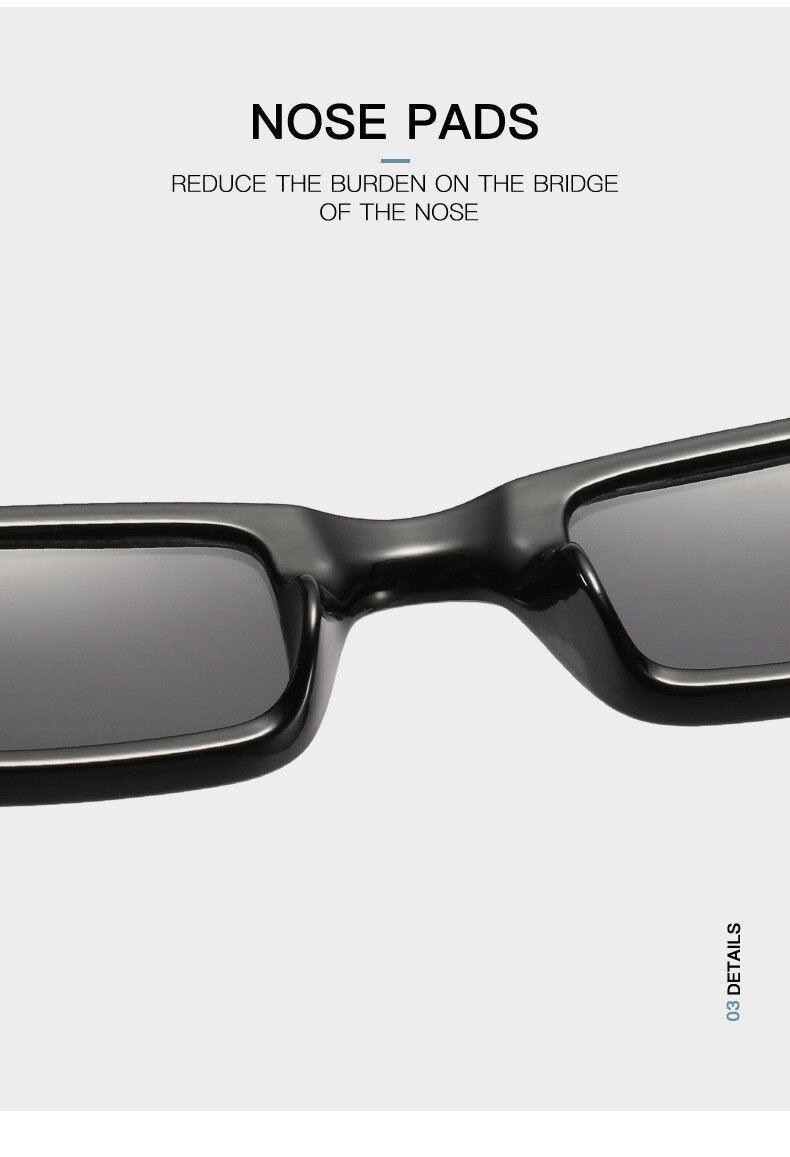 Minimalist Small Rectangle Sunglasses for Women UV400 Protection