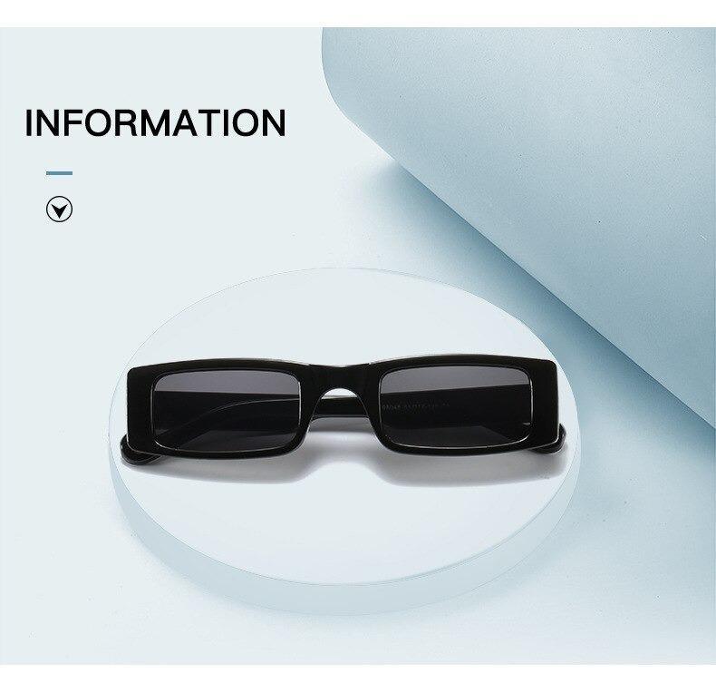Minimalist Small Rectangle Sunglasses for Women UV400 Protection