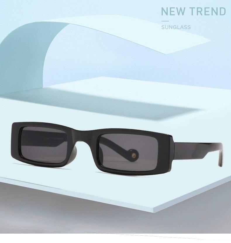 Minimalist Small Rectangle Sunglasses for Women UV400 Protection