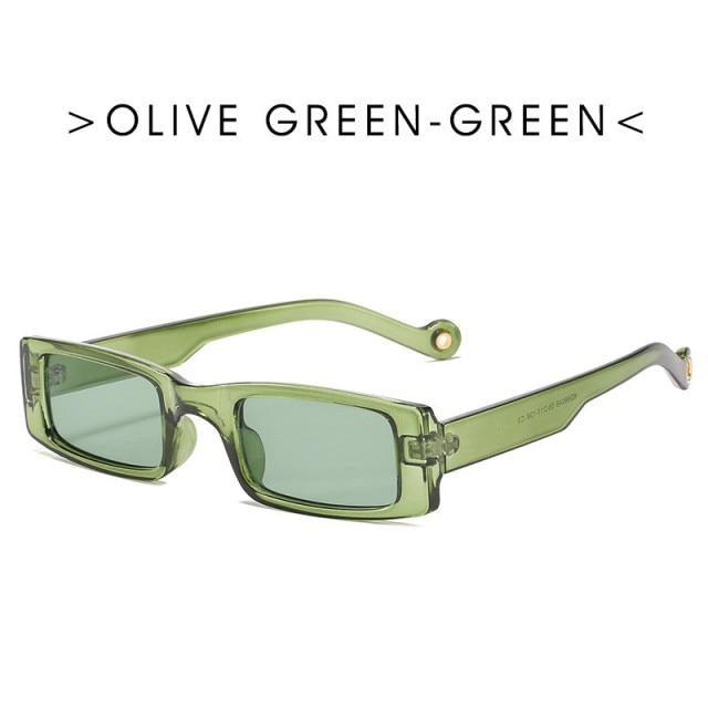 Minimalist Small Rectangle Sunglasses for Women UV400 Protection