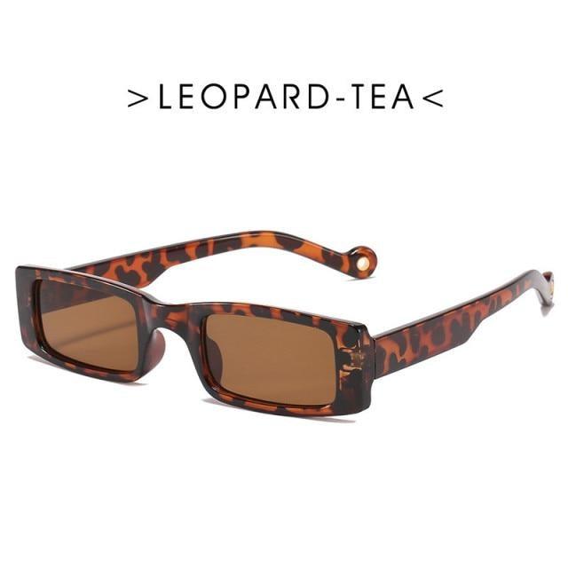 Minimalist Small Rectangle Sunglasses for Women UV400 Protection