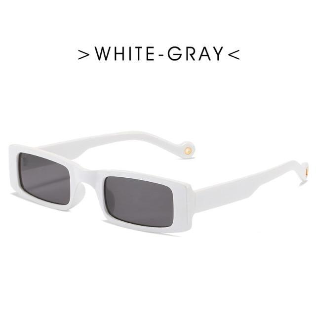 Minimalist Small Rectangle Sunglasses for Women UV400 Protection