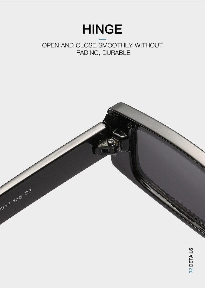 Minimalist Small Rectangle Sunglasses for Women UV400 Protection